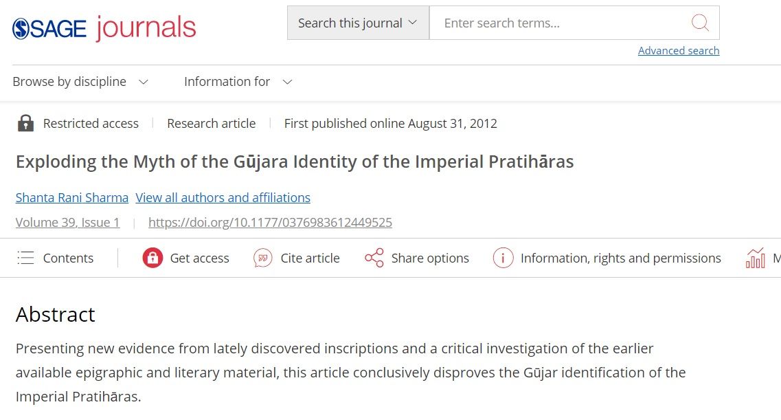 Exploding the Myth of the Gūjara Identity of the Imperial Pratihāras